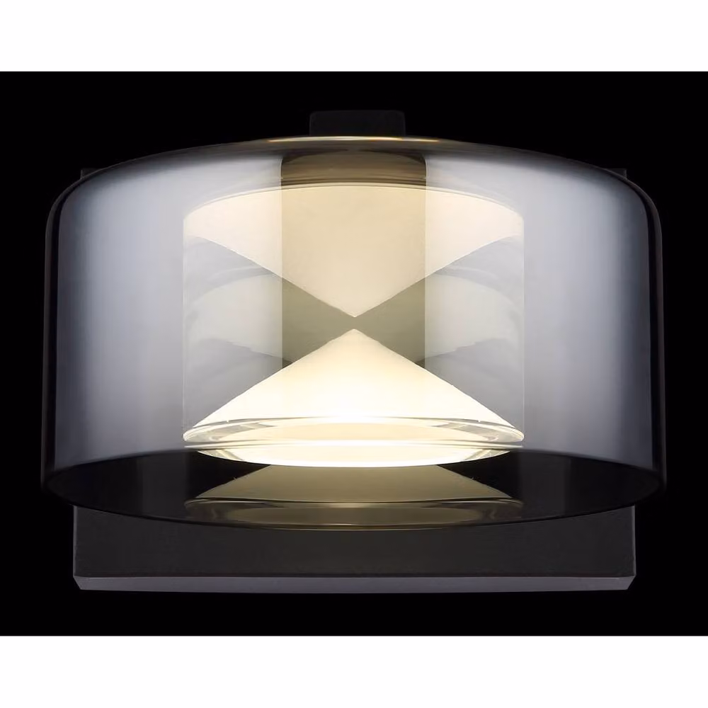 Netlighting Belinda LED Wall Lamp in Matt Black with Transparent Glass Shade, 4000K Cool White – 4