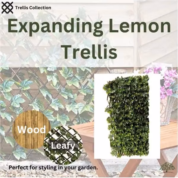 Marco Paul Lemon Leaf Artificial Flower Wall Trellis, Green, W/D/H: 180 x 60 x 60 cm – 3