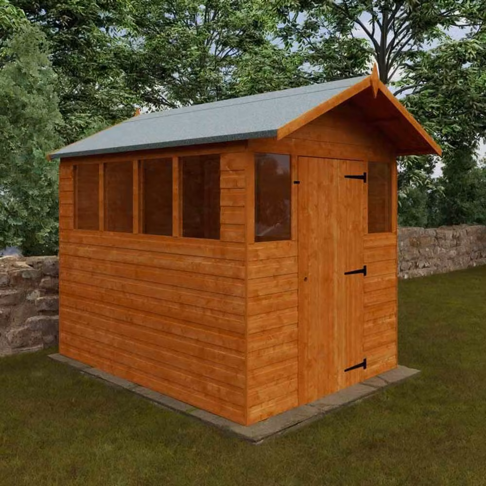 Buttercup Farm 8 x 6 Feet Cabin Shed in Burnt Orange, 12mm Solid Wood – 2