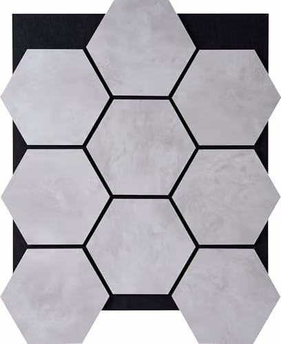 Fuse Acoustic Wooden Hexagon Wall Panel in Grey Concrete Effect – 1