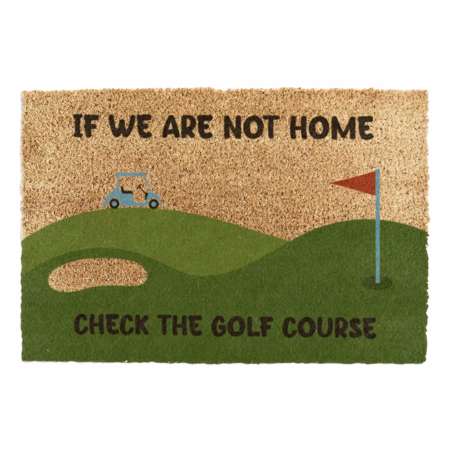 Artsy Mats Check The Golf Course Doormat in Brown and Multicolour, W: 90 cm, D: 60 cm – 2