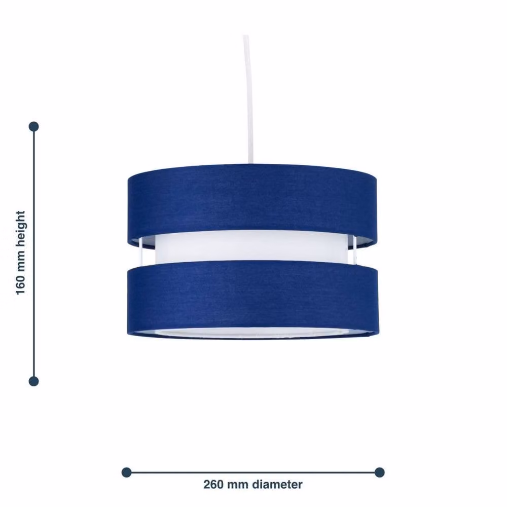 Kelvenix Grey Fabric Easyfit Round Pendant Lightshade, Diameter: 26 cm – 2