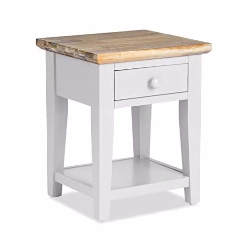 Statement Furniture Florence White Wooden Sofa Table with Drawer and Shelf, W/D/H: 40 x 45 x 55 cm – 1