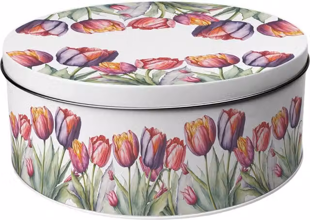 Purely Home Tulips Small Round Cake Tin, Multicoloured