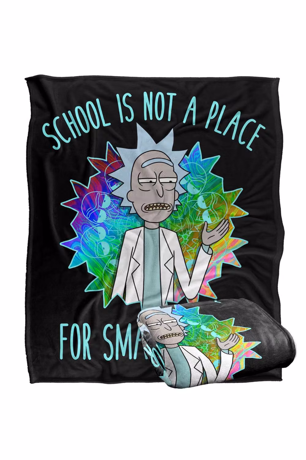 Warner Bros. Rick and Morty School Silky Touch Super Soft Fleece Throw Blanket, Multicolour, W: 91.44 cm x D: 91.44 cm x H: 147 cm – 7