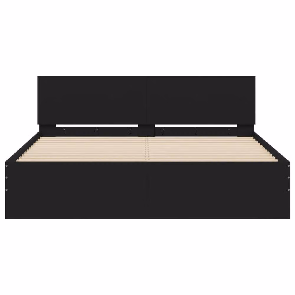 Berkfield Home Durable Bed Frame with Drawers, Black, W/D/H: 150 x 200 x 70 cm – 4