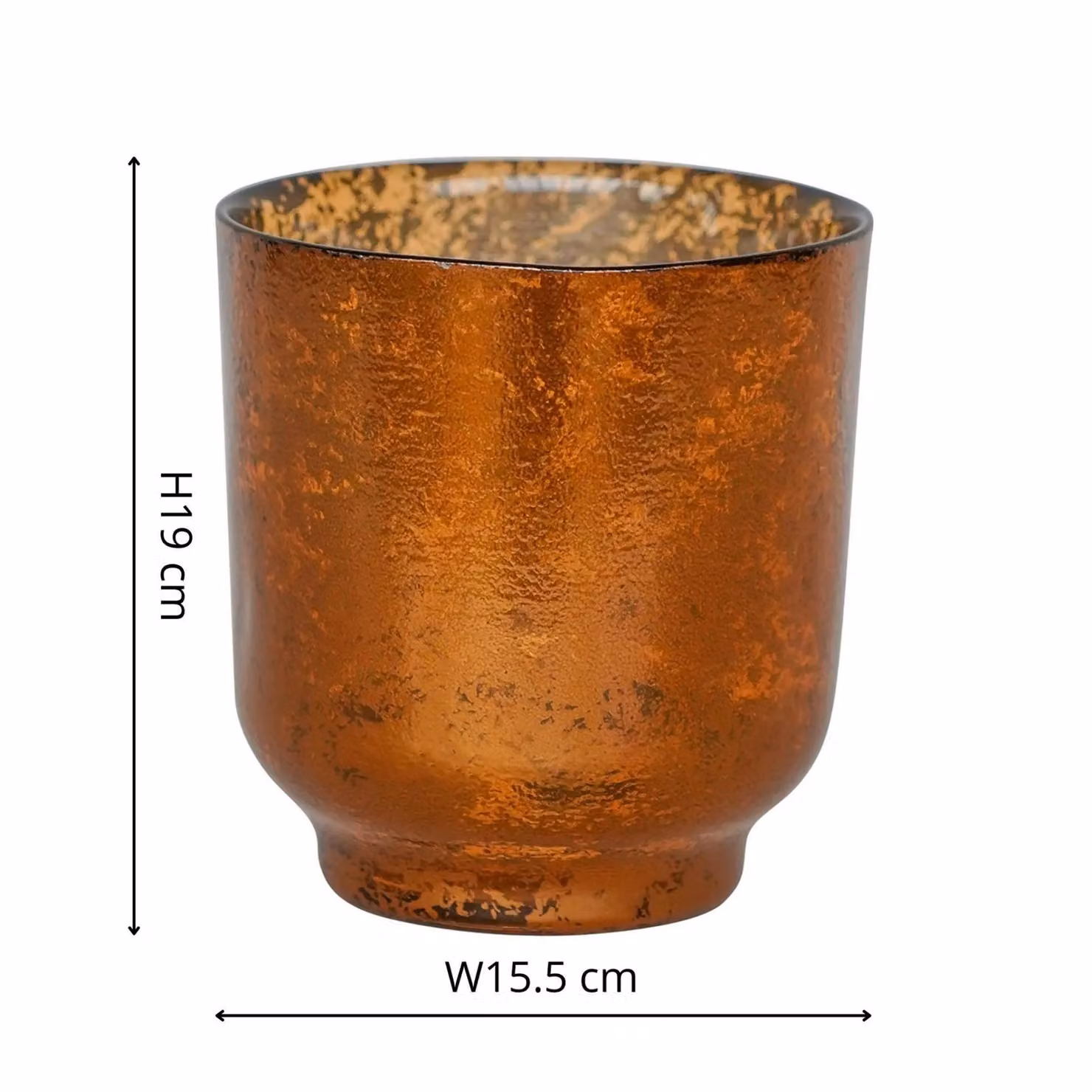 Ivyline Antique Bronze Glass Tealight Holder, H19 cm x W15.5 cm – 2