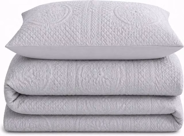 Velosso Belfort Grey Duvet Cover and Pillowcase Set, W: 180 cm, H: 200 cm