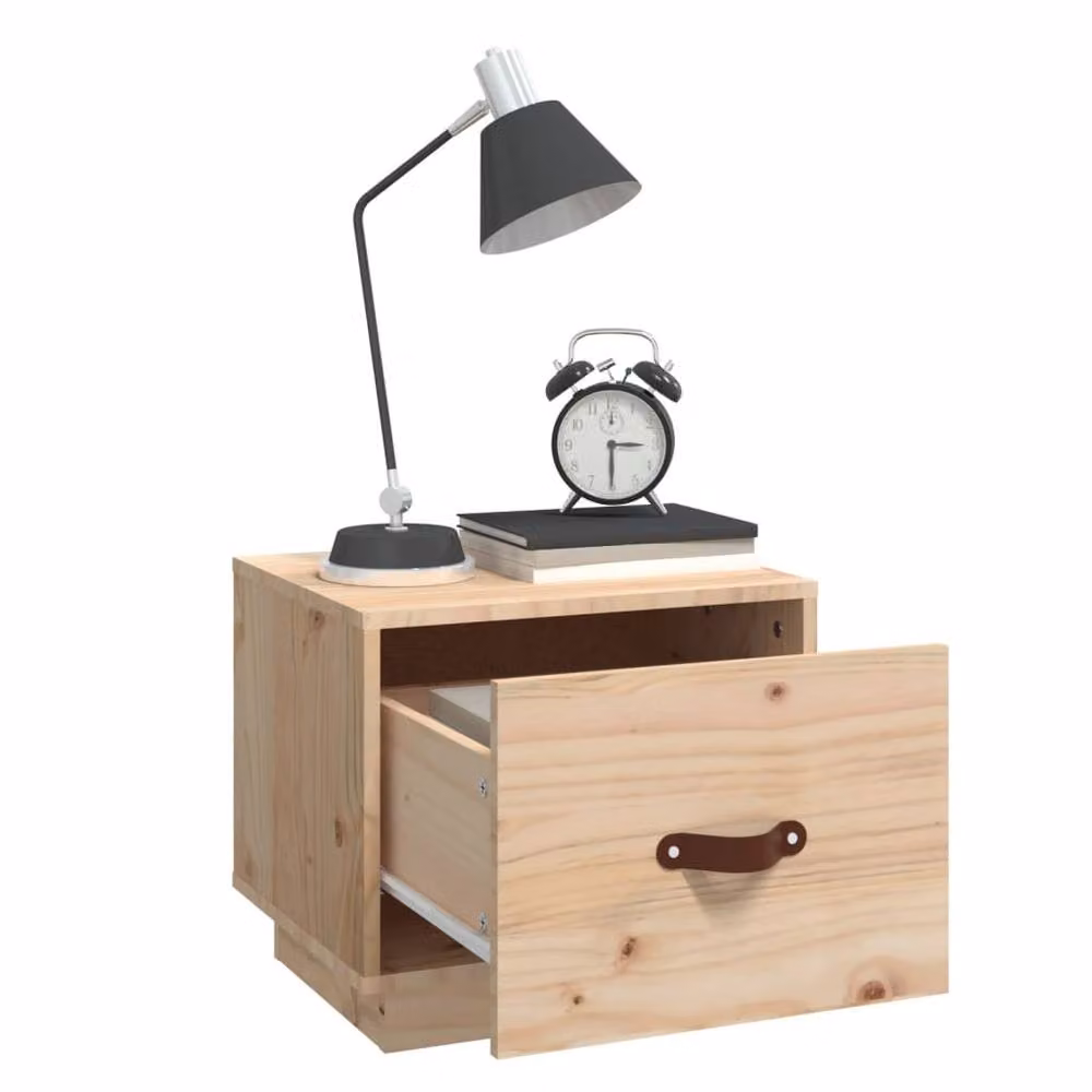 Berkfield Home Rustic Solid Wood Pine Bedside Cabinet in Brown, W/D/H: 40 x 34 x 35 cm – 2