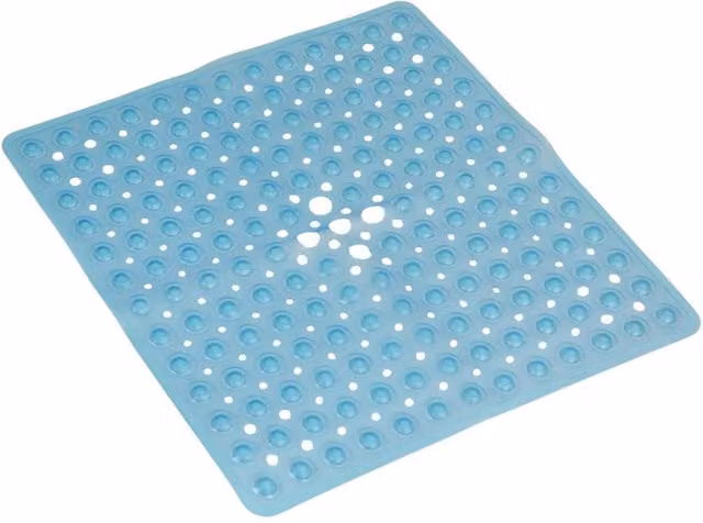 Top 3 Non-Slip Square Bath Shower Mat with Suction Cups, Blue and White, W/D: 53 x 53 cm – 1