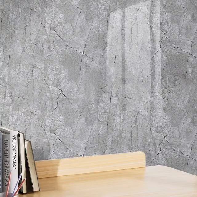 Livingandhome Self Adhesive PVC Marble Wallpaper in Grey