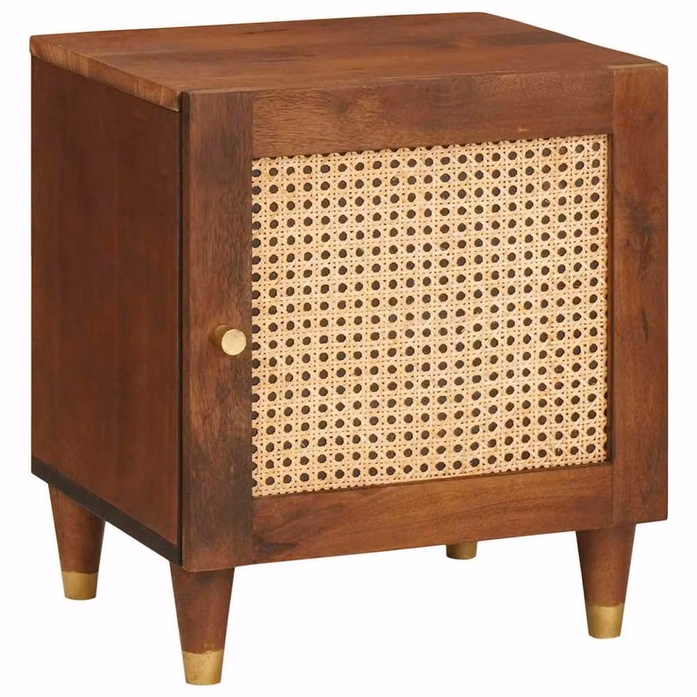 Berkfield Home Set of 2 Mango Wood Bedside Tables, Brown, W/D/H: 40 x 33.5 x 46 cm – 2