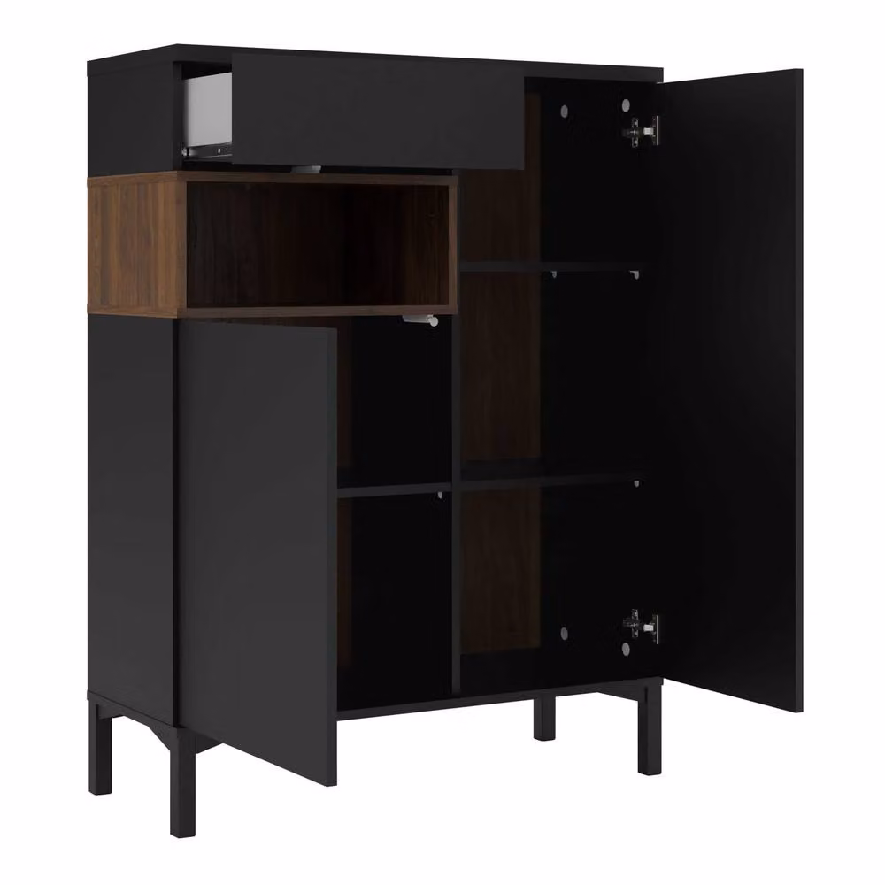 Wyld Haus Indigo Sideboard in Black and Walnut with 2 Doors and 1 Drawer – 5