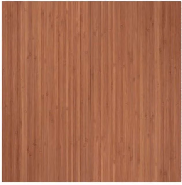 Berkfield Home Square Brown Bamboo Rug, W/D/H: 100 x 100 x 1 cm
