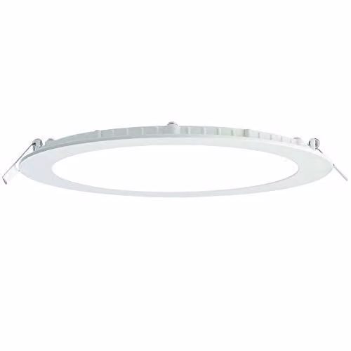 Loops Ultra-Slim Round Flush Ceiling Light, 18W Cool White LED, 4000K, 1350 Lumen, White