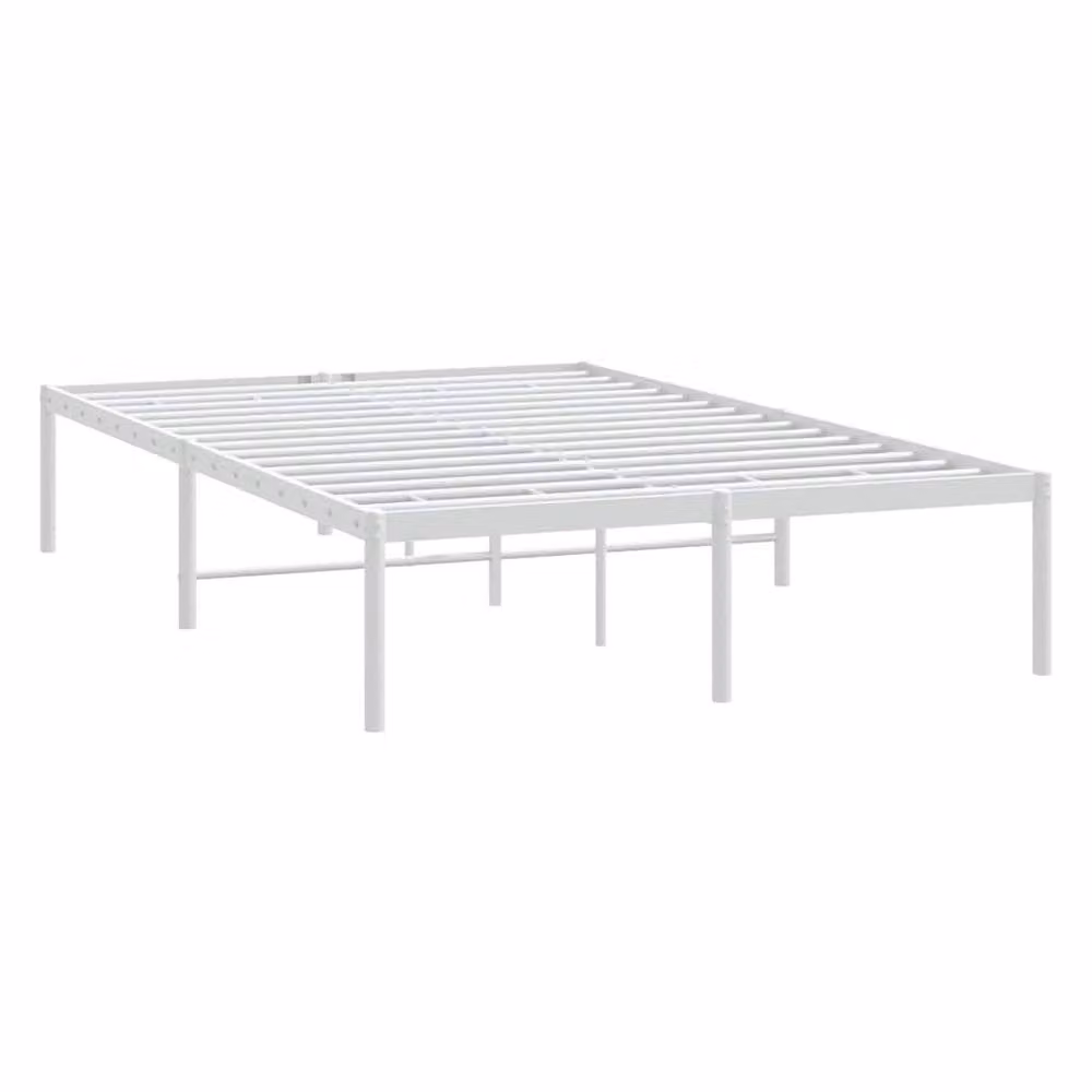 Berkfield Home Metal Bed Frame in White, W/D/H: 120 x 200 cm – 2