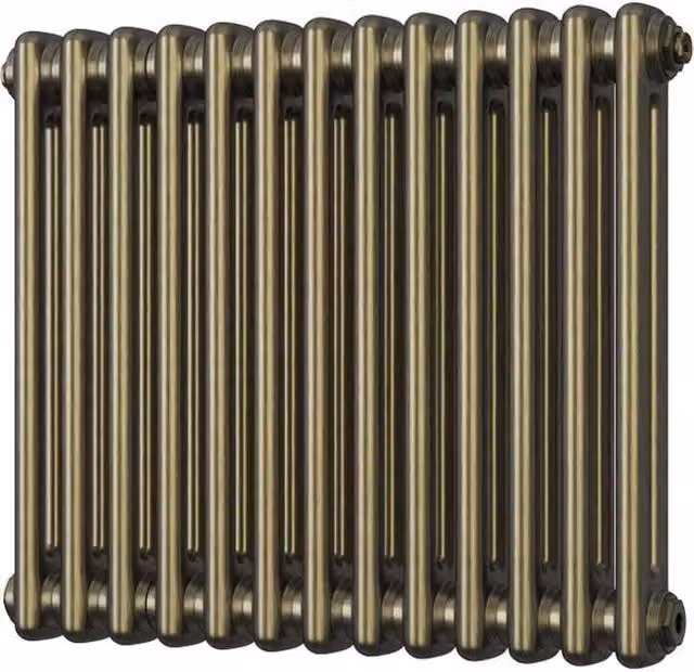 Alpha 2 Column Steel Radiator in Antique Brass