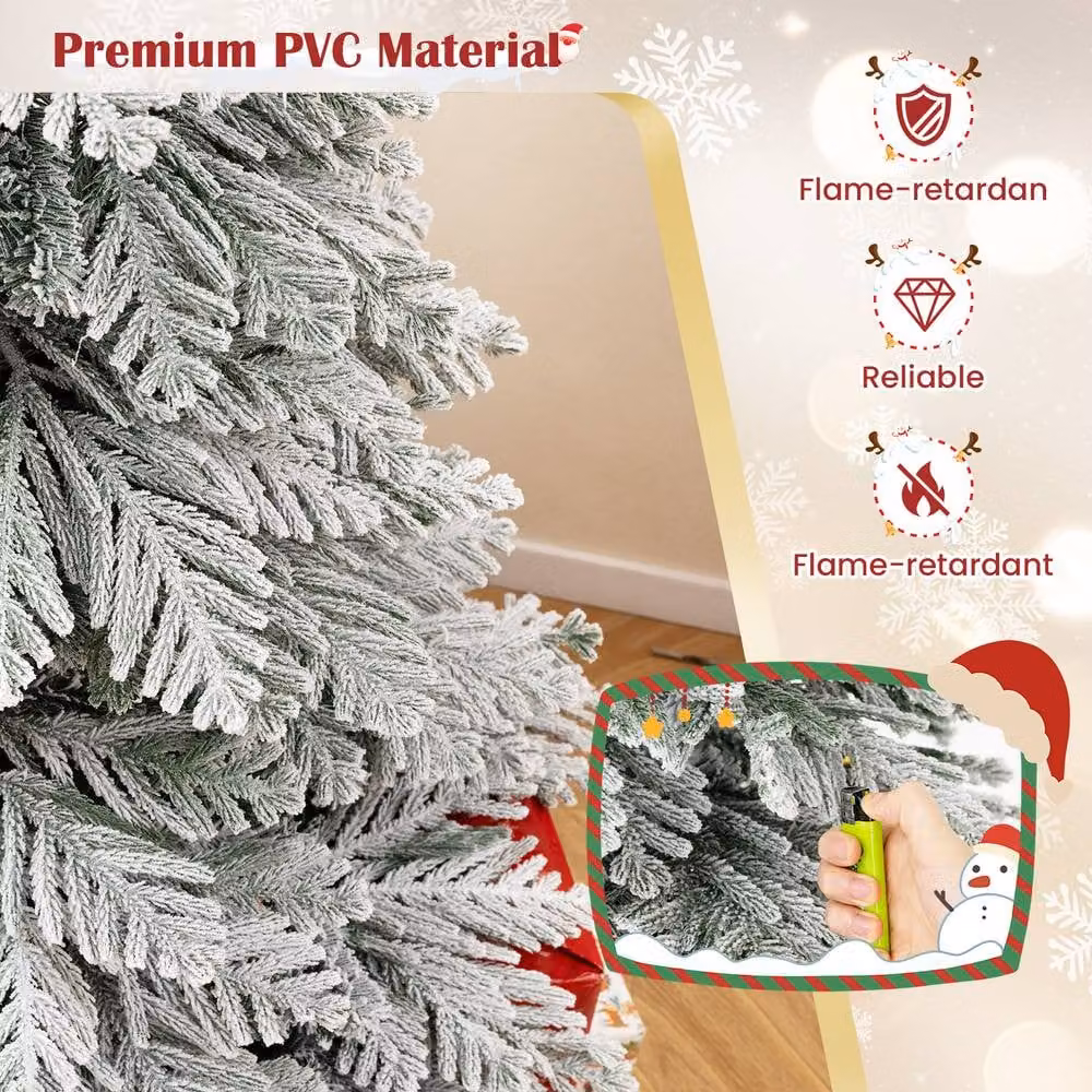 Costway 180 cm Green Artificial Christmas Tree with Lush Branch Tips – 4