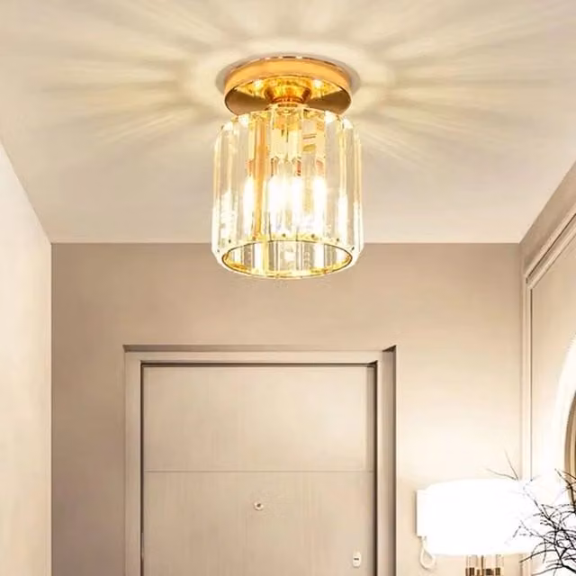 SPETLEK Modern LED Crystal Ceiling Light Chandelier in Transparent and Black – 1