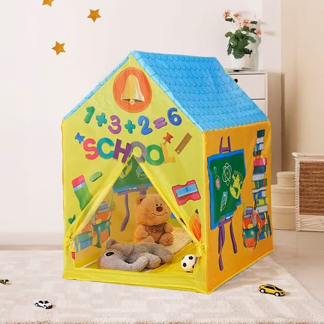 Livingandhome Portable Play Tent in Blue and Yellow