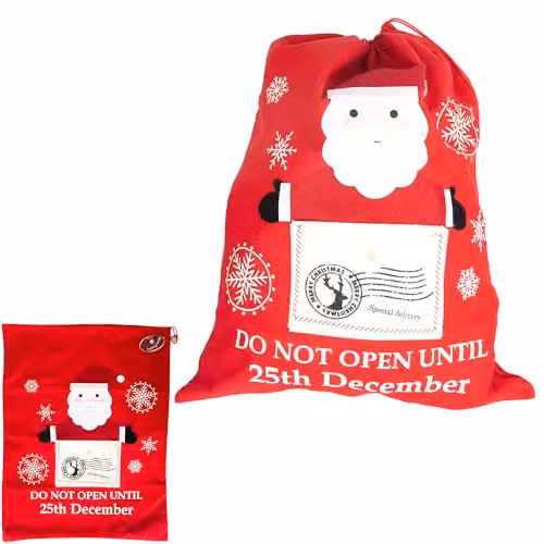 Shatchi Red Felt Christmas Sack for Unisex Holiday Gift Giving, W/D/H: 50 x 60 cm – 4