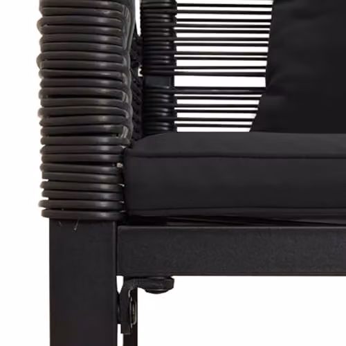 vidaXL 4-Piece Modern Outdoor Furniture Set in Black Rattan with Upholstered Cushions – 6