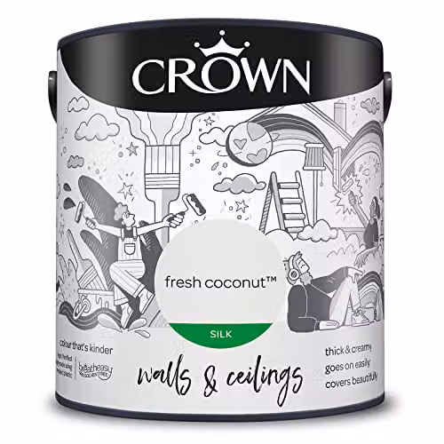 Crown White Silk Emulsion Paint, 2.5L