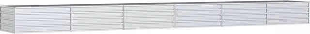 Berkfield Home Garden Galvanised Steel Raised Bed in Silver, W: 600 cm, D: 80 cm, H: 45 cm