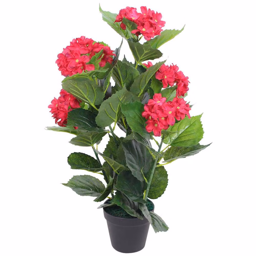 Berkfield Home Realistic Artificial Red Hydrangea Plant in Pot, Height: 60 cm – 2