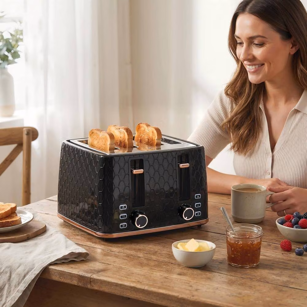 STILVORA 4 Slice Toaster with 7 Browning Levels in Black – 2