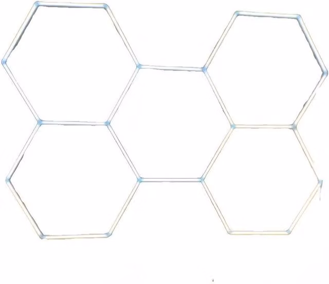 Ventryn 14 Hexagon LED Ceiling Lighting in White for Car Detailing and Garages – 1