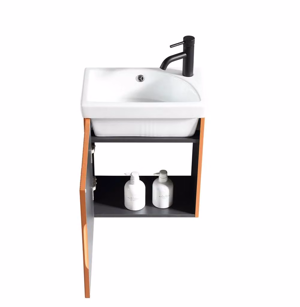 Bathroom Kingdom Flauto Orange Wall Hung Cloakroom Vanity Basin, Width: 45 cm – 3