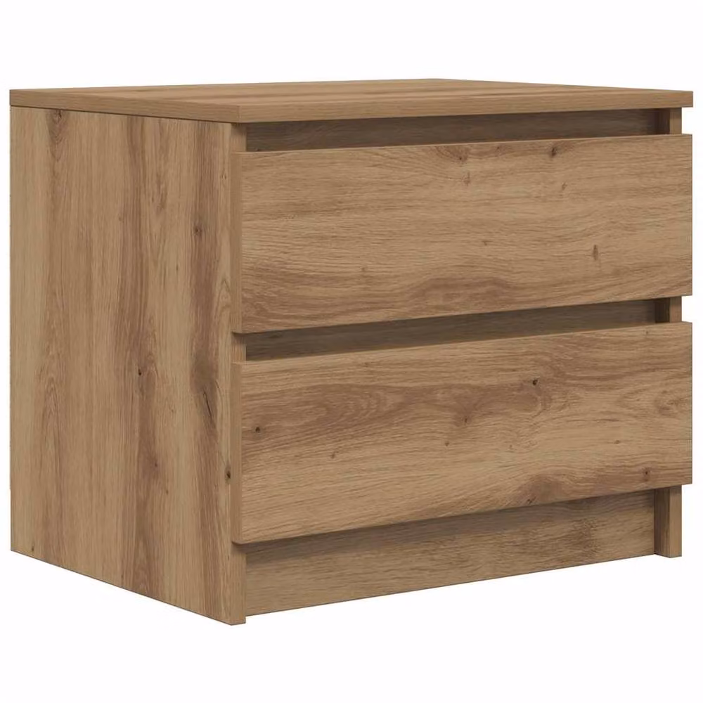 Berkfield Home Timeless Bedside Cabinet in Artisan Oak Brown, W/D/H: 50 x 40 x 43.5 cm – 2