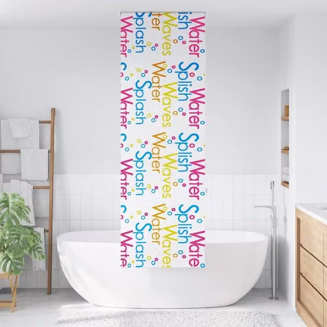 Berkfield Home White Opaque Shower Roller Blind, W: 60 cm, H: 240 cm