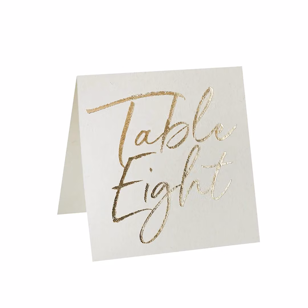 Club Green Gold Foiled Paper Table Numbers, Pack of 12 – 2