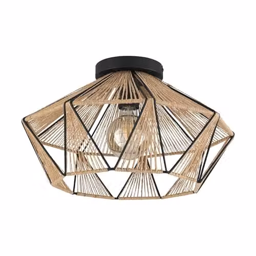 Eglo Adwickle IP20 Geometric Flush Ceiling Light in Black or Brown