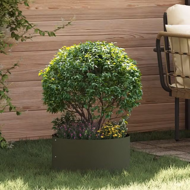 Berkfield Home Metal Planter Tub in Olive Green – 1