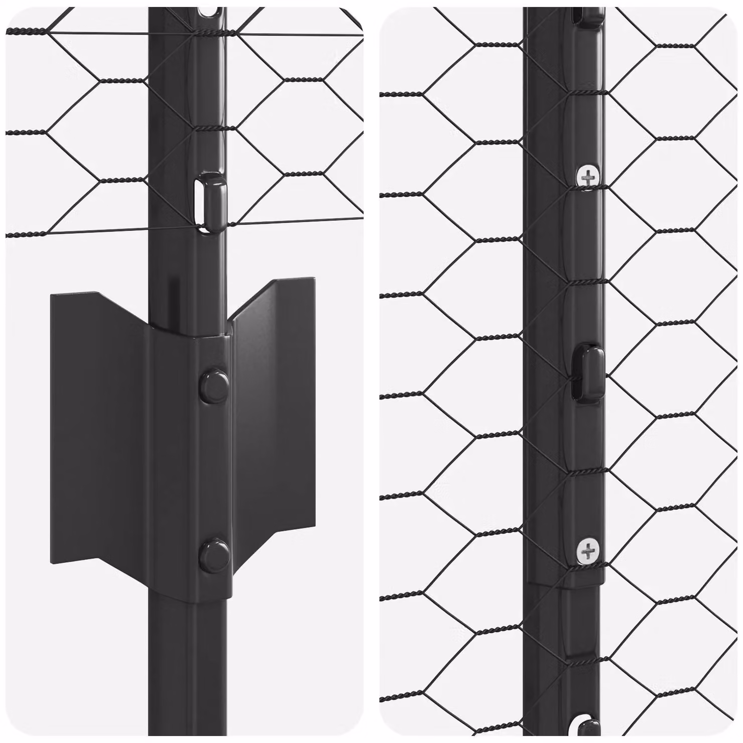 Berkfield Home Grey Steel Hexagon Fence and U-Channel Posts Set, 22 pcs, Height: 160 cm – 3