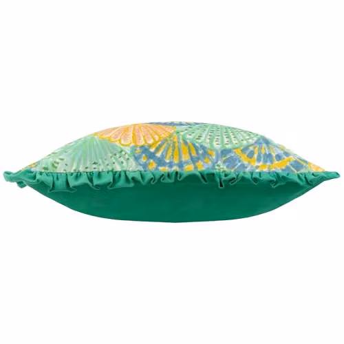 Furn Clam Shells Frilled 100% Cotton Decorative Cushion in Green, W/D/H: 50 x 50 x 50 cm – 2