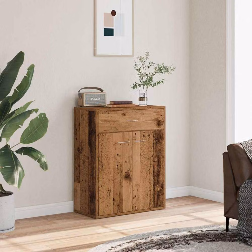 Berkfield Home Sideboard in Brown Old Wood, W/D/H: 60 x 30 x 75 cm – 3