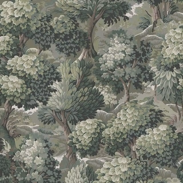 NEMOR Art Nouveau Floral Wallpaper Roll, Green, W: 50 cm, H: 180 cm