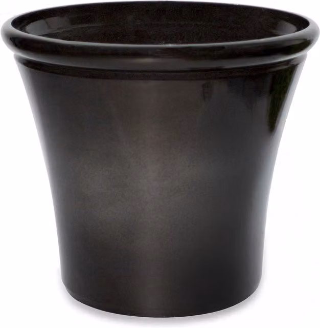 Primrose Modern Round Ceramic Tabletop Bowl Planter in Grey and Black