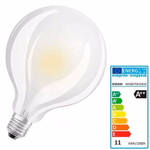 LEDVANCE PARATHOM Retrofit Classic Globe 11 W E27 A+ Warm White Transparent LED Bulb