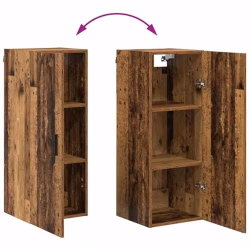 vidaXL Modern Tall Highboard in Brown with Hinged Doors and Drawers, W/D/H: 34.5 x 34.0 x 180.0 cm – 3