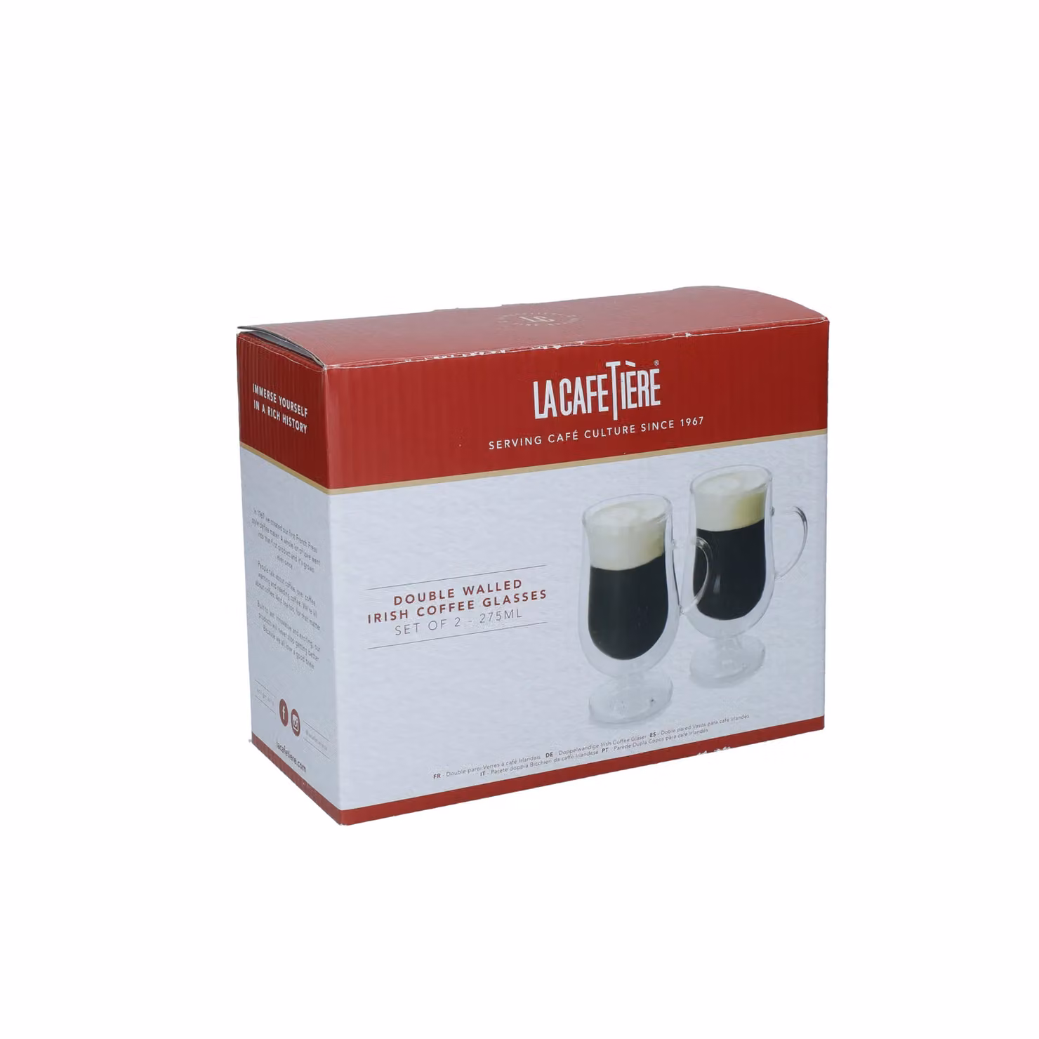 La Cafetiere Set of 2 Large Double-Walled Irish Coffee Glasses in Transparent – 4