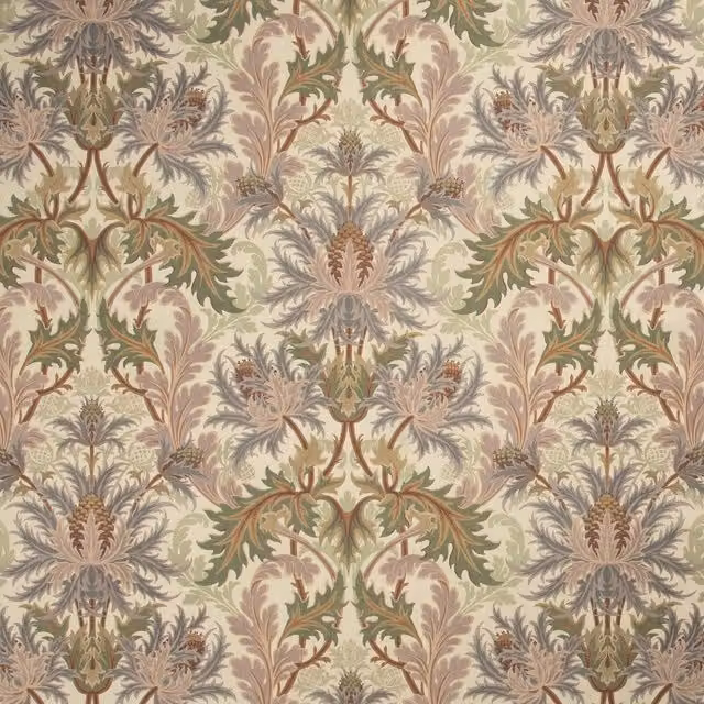House of Hackney Aquifolia Floral Botanical Art Nouveau Wallpaper in Beige and Multicolour