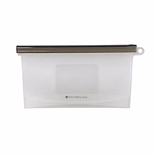 MasterClass Reusable Silicone Food Bag, 500ml, Airtight and Leakproof, BPA-Free, Transparent – 1