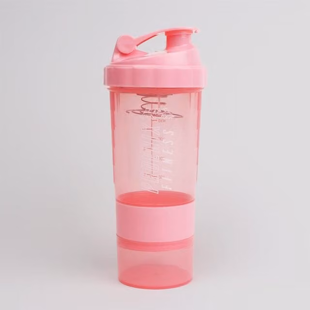 Phoenix Fitness Pink Leakproof BPA-Free Compartment Shaker Bottle