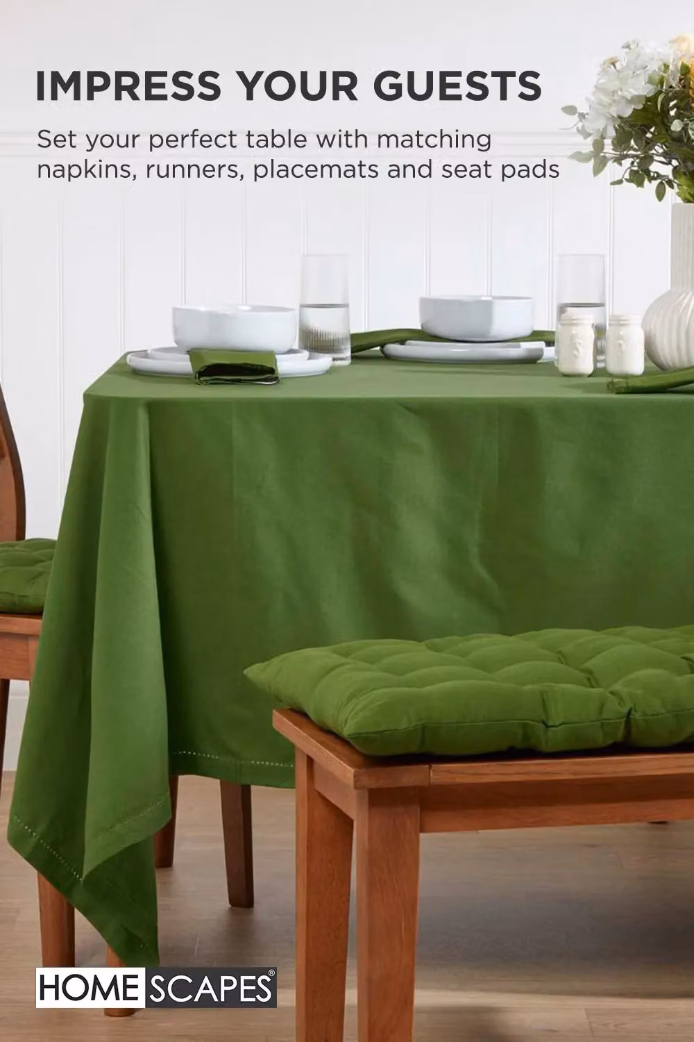 Homescapes 3 Seater Garden Bench Cushion in Green, W: 143 cm, D: 48 cm – 4