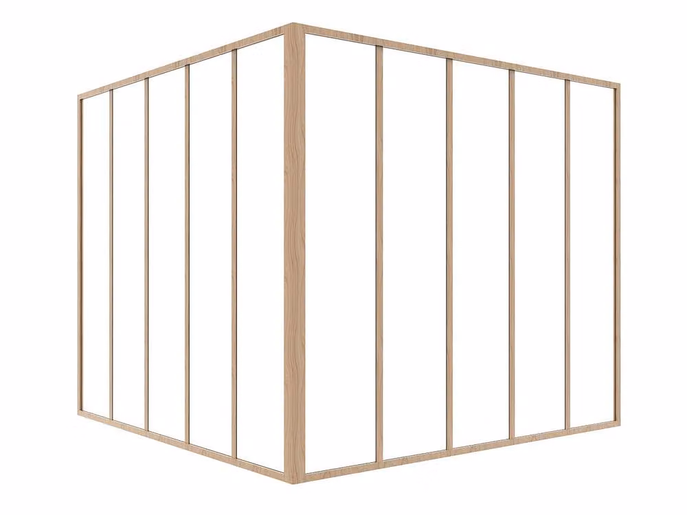 Vente-unique Corner Workshop with Aluminium Coated Glass Roof in Light Oak, W/D/H: 150 x 150 x 130 cm – 2